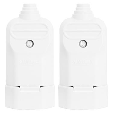 Imagem de 2 Tomada Plug Fêmea Prensa Cabo 2 Pinos Finos 10A Branca