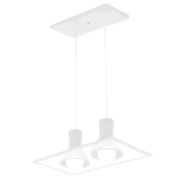 Imagem de Luminária Teto Pendente Sobrepor Quadrado 02Lâmpadas E27 Em