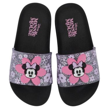 Imagem de Chinelo Slide Infantil Disney Mania Plus 23285 - Preto/Rosa