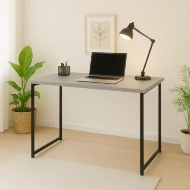 Imagem de Escrivaninha Industrial Mesa Estudo Aparador Escritório Office Aço Mdf