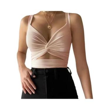 Imagem de Top Cropped Sem Mangas Preto E Branco Para Mulheres, Sexy E Casual, Re