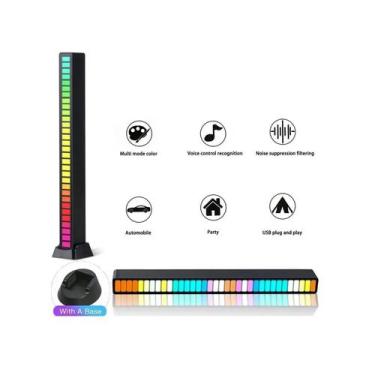 Imagem de Barra de luz LED RGB sem fio 32 BT Sensor de ritmo de som automático -