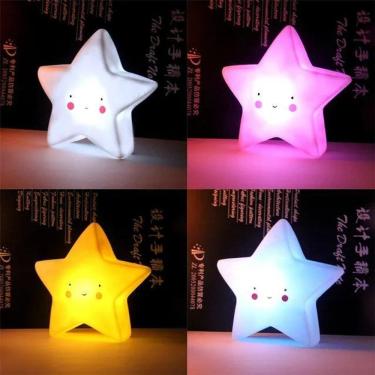 Imagem de Abajur De Tomada Quarto Bebe Criança Estrela Luminaria Mini