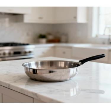 Imagem de Frigideira Indução Profissional em Aço Inox 24cm 2,4L, 5 Camadas Cabo Antiderrapante