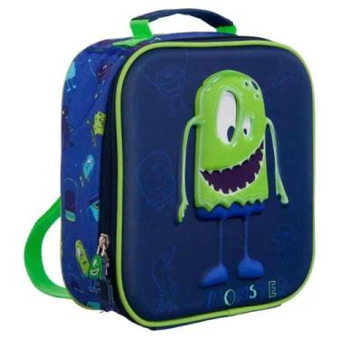 Imagem de Lancheira Térmica de Costas Monstro Creche Kids Meninos - Yins, Verde