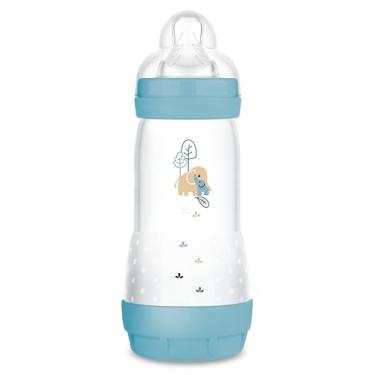 Imagem de MAM Frascos anticólicas Easy Start para crianças a partir dos 4 meses 320 ml com taxa de fluxo de bicos 3 por 4 meses, feito de silicone orgânico redondo orgânico azul claro