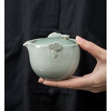 Imagem de Xícaras de chá de café bolsa de transporte verde xícara de chá de kung