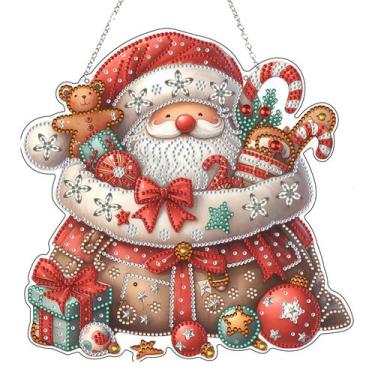 Imagem de Adorno Colgante JJFox DIY Acrílico 5D Papá Noel