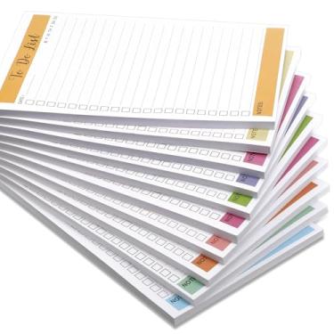 Imagem de Censen 10 blocos de anotações, agenda simples de lembretes diários para organização, planejamento, orientação universitária, presentes de escritório, 21 x 14 cm, 60 folhas cada