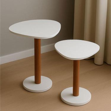 Imagem de Kit 2 Mesas Laterais de Canto Monopé com Tampo Orgânico