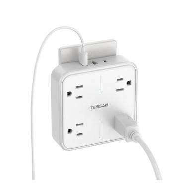 Imagem de Extensor de saída com protetor de sobretensão TESSAN com 4 tomadas e 3