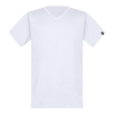 Imagem de Camiseta Puma Cotton Manga Curta Gola V, Branco, EG