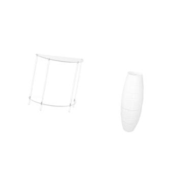 Imagem de Fenteer Mesa de Centro Acrílica para Espaços Pequenos com Abajur Moderno, Luminária de Chão, Proteção para Lâmpada de Papel, para Decoração de Sala de Estar E