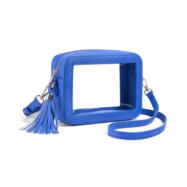 Imagem de Unilily Bolsa transparente para eventos em estádios, bolsa transparente aprovada para estádios para shows, festivais, eventos femininos, Azul puro, Clássico