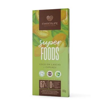 Imagem de Chocolate de Coco em Lascas e Cupuaçu Sem Açúcar Chocolife 80g