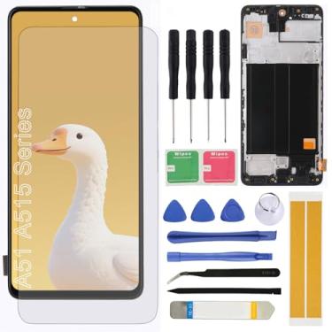 Imagem de Substituição de tela LCD para Samsung Galaxy A51 SM-A515F A515F/DSN A515U A515U1 A515W 16.5 cm Display LCD Touch Screen Digitalizador com moldura (não para A51 5G)