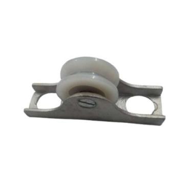 Imagem de Roldana Nylon Branca Maciça 50(2) Tipo V Para Suporte De Alumínio - Fe