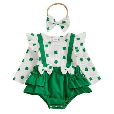 Imagem de Bandana de macacão Clover Romper Ruffle para menina de 0 a 18 anos - L