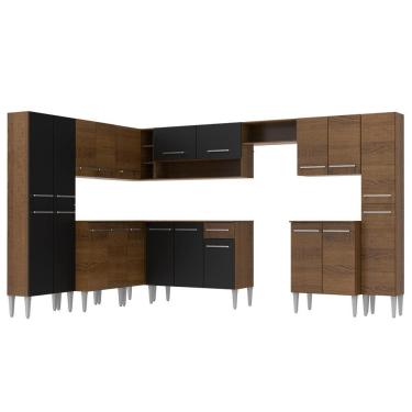 Imagem de Cozinha de Canto Reto Emilly Big com Armário e Balcão Madesa