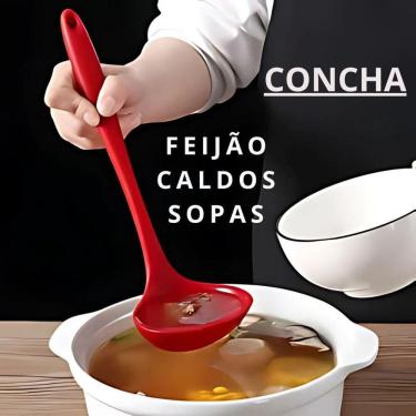 Imagem de Concha De Silicone Feijão, Caldo, Sopa 28,5cm - Preta