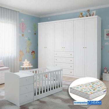 Imagem de Berço Multifuncional Atlanta E Guarda Roupa 6 Portas Americano Ambient