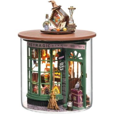 Imagem de Kit Dollhouse: Móveis em miniatura Roroom DIY com LED e capa protetora