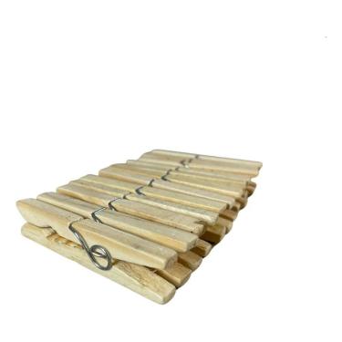 Imagem de 2X Kit 48 Un Prendedores Pregadores Grande Roupas Madeira