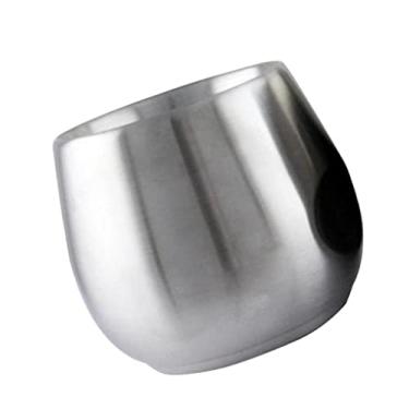 Imagem de Luzhengyang Caneca de café de metal com copo de vinho sem haste de aço inoxidável - copo de cerveja isolado - perfeita para café, vinho, coquetéis e muito mais - inquebrável e segura - - - 150 ml