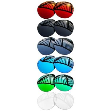 Imagem de MYCOURAG 5 pares de lentes de reposição para óculos de sol RayBan RW4013 Headliner (Gen 2) 50 mm - preto sólido + titânio + azul gelo + vermelho fogo + esmeralda + transparente HD