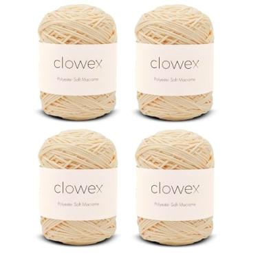 Imagem de Clowex Cordão de macramê macio de poliéster 2,5-3 mm, 4 novelos x 190 jardas x 1/9 inc corda de poliéster turco, fio de macramê trançado para artesanato DIY, gancho de plantas, pendurar na parede