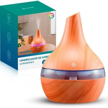 Imagem de Umidificador de Ar Difusor e Aromatizador de Ambientes Ultrassônico 300ml com luz de LED e Névoa Forte e Fresca