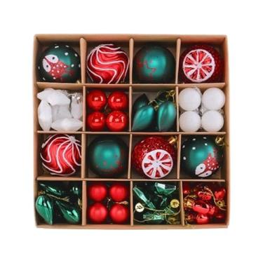 Imagem de shamjina 65 pingentes decorativos para pendurar na árvore de Natal, ideais para guirlandas e arranjos natalinos, Vermelho Verde