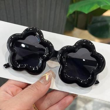 Imagem de Pacote com 1 óculos de sol infantil floral para meninas e meninos, Preto