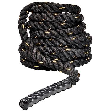 Imagem de Signature Fitness Corda de Batalha, 3,9 cm de diâmetro, 5 cm de diâmetro, Dacron de 9,5 m, 1,2 m, 1,5 m, cordas pesadas para academia em casa e treino