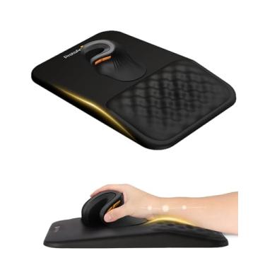 Imagem de ProtoArc Mouse pad ergonômico com descanso de pulso, mousepad de couro PU com design de massagem, espuma viscoelástica macia e base de poliuretano antiderrapante para alívio da dor, mesa, casa