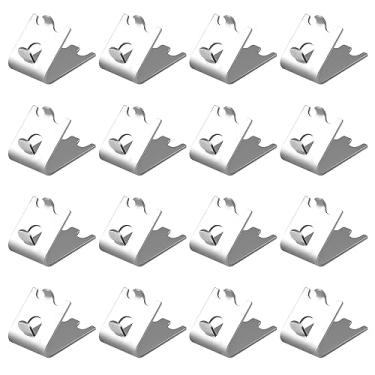 Imagem de 920158 Clipe de prateleira de congelador, suporte de prateleira de geladeira, ganchos de suporte de prateleira de refrigerador, clipe de prateleira de aço inoxidável para geladeira, 16 peças