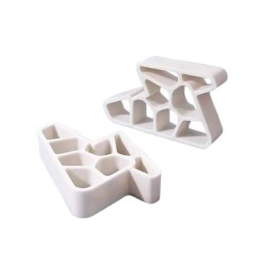 Imagem de 2 peças de batente de porta de janela e varanda impressa em 3D, rolha de porta resistente geométrica exclusiva de altura de até 7 cm de altura para tapete de hotel, concreto e azulejo branco