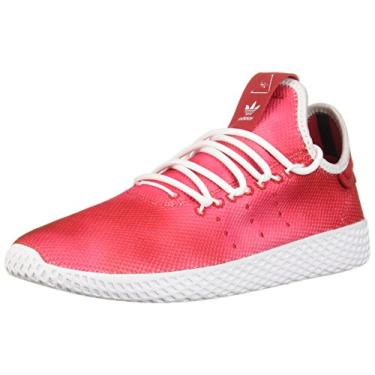 Imagem de adidas Tênis infantil Pw Tennis Hu J, Escarlate/branco/branco, 3.5 Big Kid