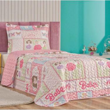 Imagem de Colcha Cobre Leito Bouti Dupla Face Solteiro Infantil Kids 2 Peças - Ballet