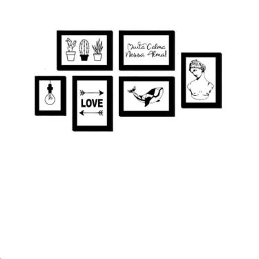 Imagem de Quadros Placas Mdf 6mm Sala Quarto Frases 6un 29x20