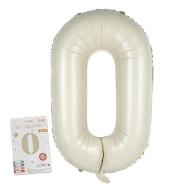 Imagem de 40in Birthday Big Number Balloon - CARGEN Giant Foil Balloons for Women Men Birthday Party Wedding Anniversary Supplies Decorations, Creamy White Zero, No.0