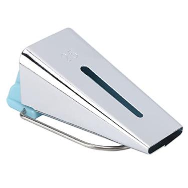 Imagem de Kit de ferramentas de encadernação de viés para fabricante de fita 5 tamanhos Conjunto de máquina de fita de viés de tecido DIY Ferramentas de bainha para acolchoamento para (25mm azul celeste)