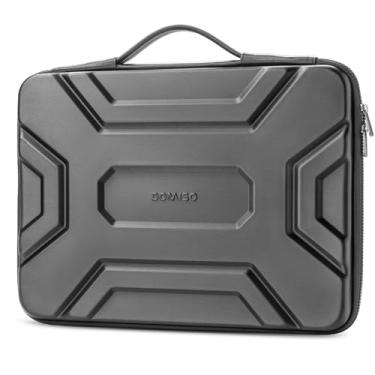 Imagem de DOMISO Capa para laptop de 35.6 cm com alça à prova de choque bolsa para computador impermeável EVA protetora para laptop HP Dell Asus de 14 polegadas, cinza escuro