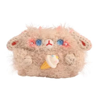 Imagem de Capa de pelúcia compatível com Sony Wf-1000xm4, capa de fone de ouvido de desenho animado feita à mão, capa de fone de ouvido recarregável, capa de fone de ouvido criativa engraçada fofa de malha de