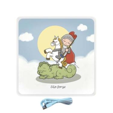 Imagem de Mini Luminária Box São Jorge USB – Proteção, Luz Suave e Estilo no Seu Espaço