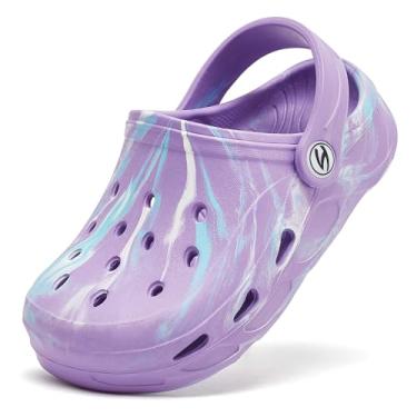 Imagem de HOBIBEAR Tamancos clássicos para meninos e meninas, sapatos de jardim, sandálias fofas de verão (bebês/criança pequena), Roxo claro, 13 Little Kid