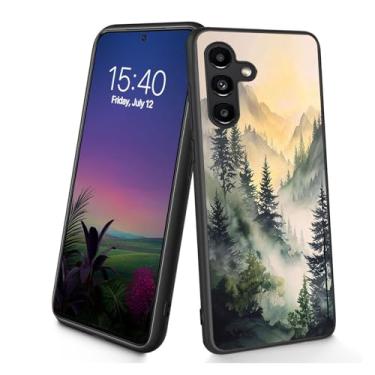 Imagem de Bxgolkgd Projetada para Galaxy S25 FE, capa protetora antiderrapante de silicone TPU macio e fino à prova de choque para Samsung Galaxy S25 FE 2025 de 6,7 polegadas - névoa de floresta de montanha