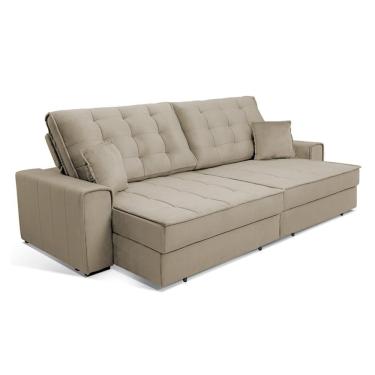 Imagem de Sofá 5 Lugares Retrátil e Reclinável Splendore Veludo Castanho