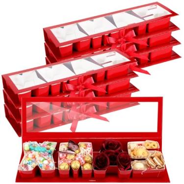 Imagem de AmazingSpark Pacote com 6 caixas de Natal para embrulho de presente de Natal, em forma de carta, caixas de Natal vazias para embrulhar doces, flores, lembrancinhas de festa, decorações de férias