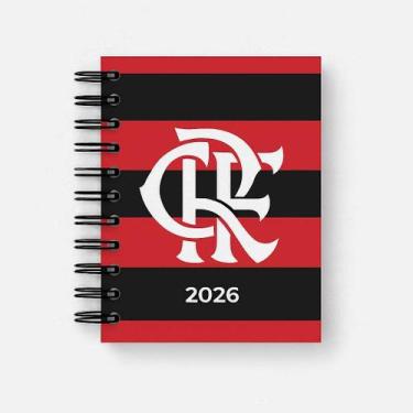 Imagem de Agenda 2026 Flamengo Pequena Espiral Capa Dura 160 Páginas - Kit